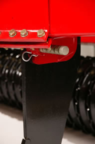 Close-up of subsoiler shearbolt system