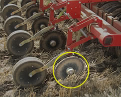 Photo showing the large double discs working