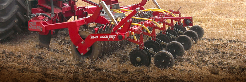 HE-VA Accu-Disc double disc coulter fitted to HE-VA Subsoiler for drilling