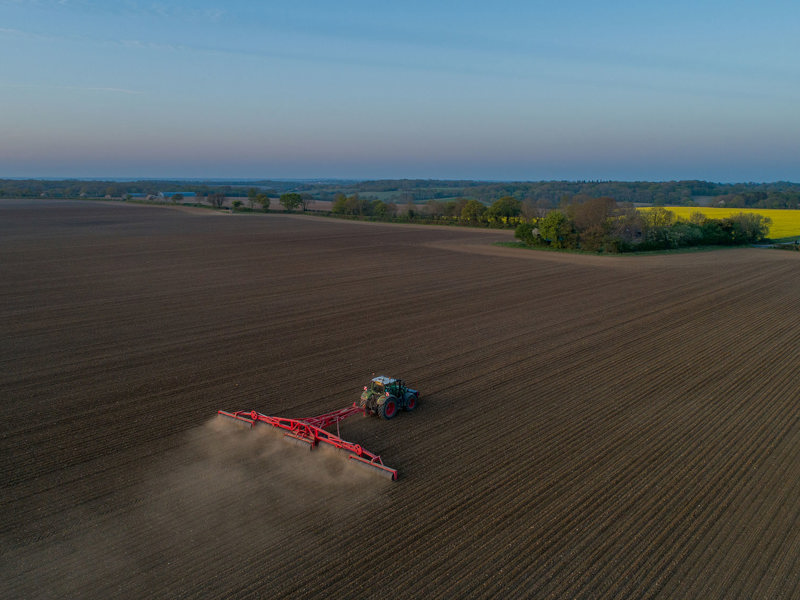 Drone image of HE-VA King Roller in field