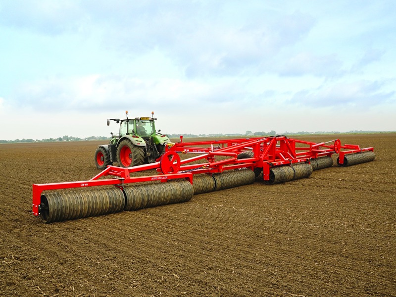 HE-VA King Roller being towed by a Fendt tractor
