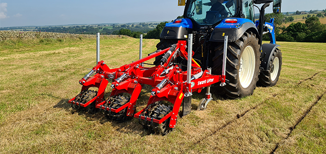 OPICO Sward Lifter subsoiling grassland field