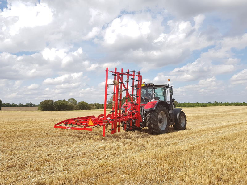 6m HE-VA Top Strigle straw harrow folding to transport position when finished