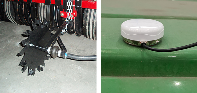 HE-VA Multi-Seeder land wheel and GPS sensor