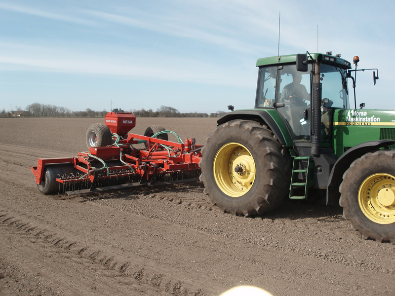 HE-VA Gras Roller being used to consolidate after drilling or reseeding
