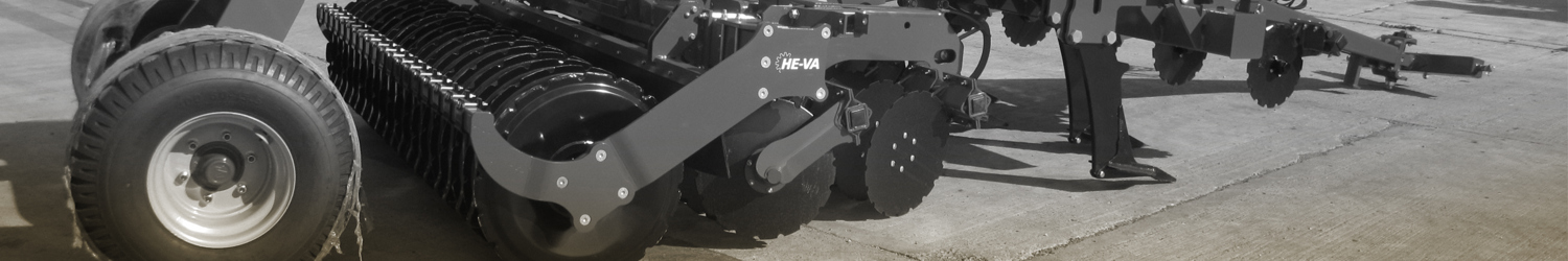 Black and white image of an ex-demo HE-VA Combi-Disc cultivator